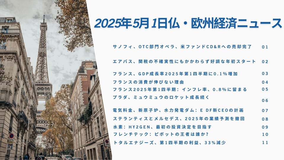 フランス欧州ビジネスニュース2025年5月1日（完全版）